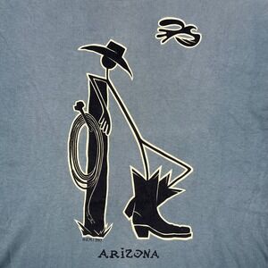 Vintage 1997 EMI Arizona Cowboy T-Shirt Mens XL Green Single Stitch Western